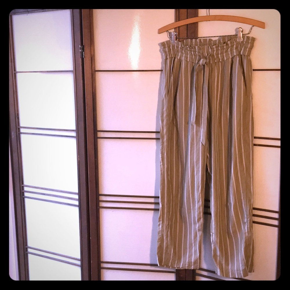 Zara Cropped Striped Trousers